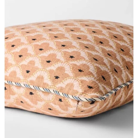 Square Geo Pattern with Striped Piping Peach Threshold Design with Studio McGee - Picture 4 of 7